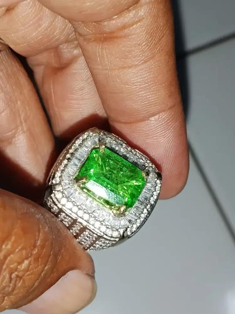 Zambrud Colombia ring perak icn tupper