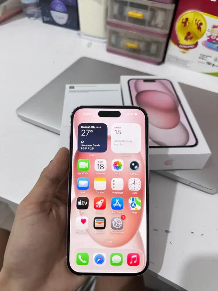 Apple iphone 15 128 ibox resmi GAransi ON panjang