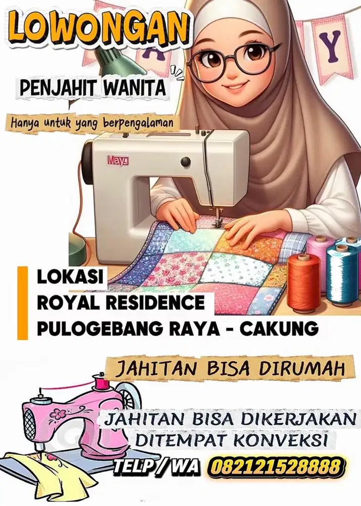 LOWONGAN PENJAHIT WANITA FREELANCE