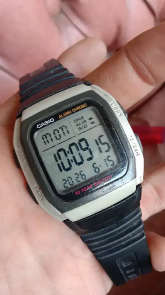 Vintage Casio W96H 10 Years Battre Bukan G-Shock aLL OriginaL