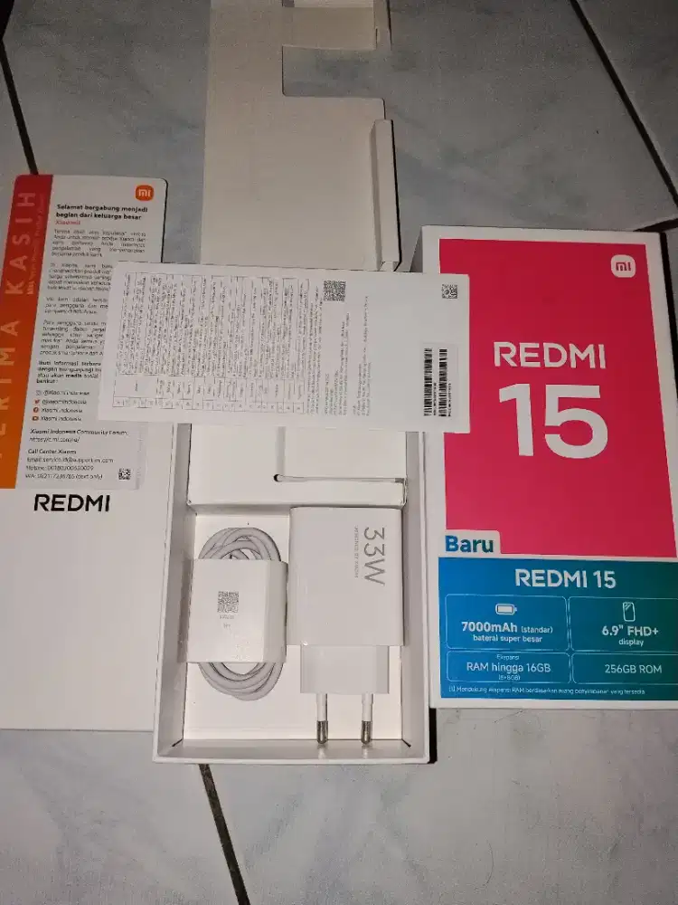Dus hp redmi 15 + charger 33w ori