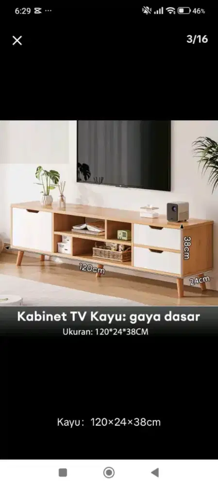 Lemari TV minimalis kayu