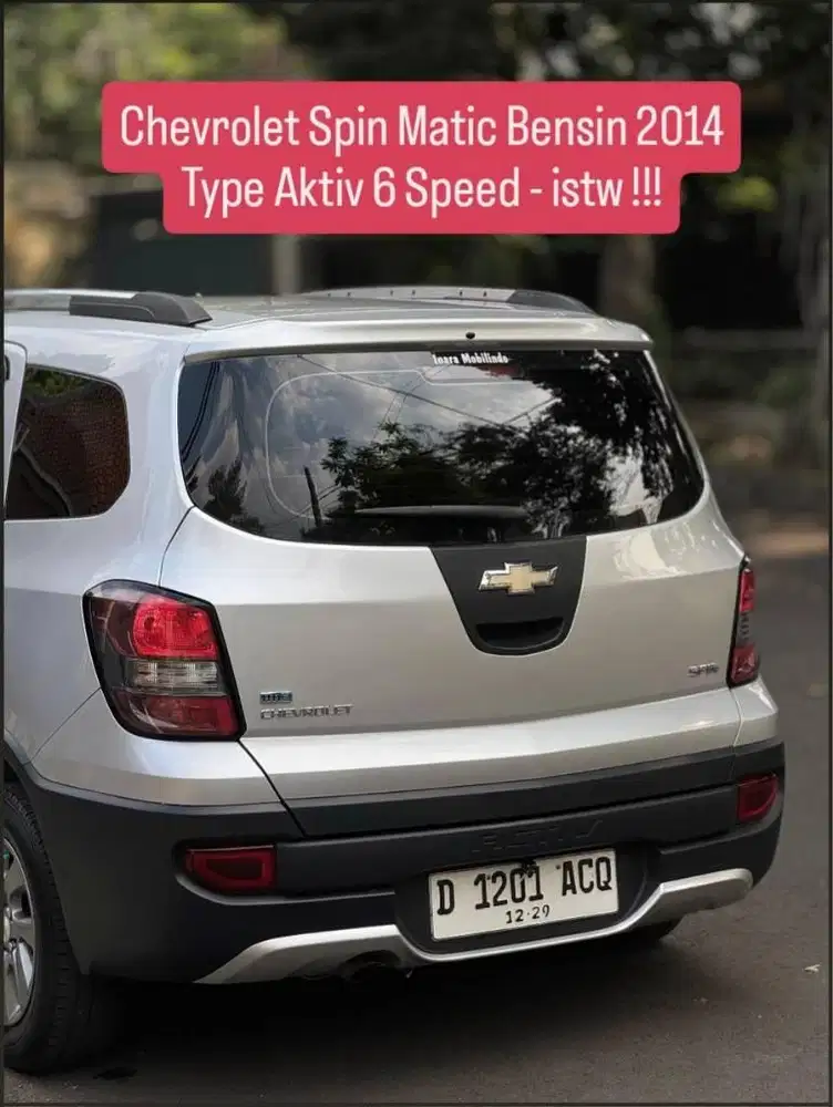 Chevrolet Spin Aktiv Matic Bensin 2014 pk an 2015 istw murah irit bbm