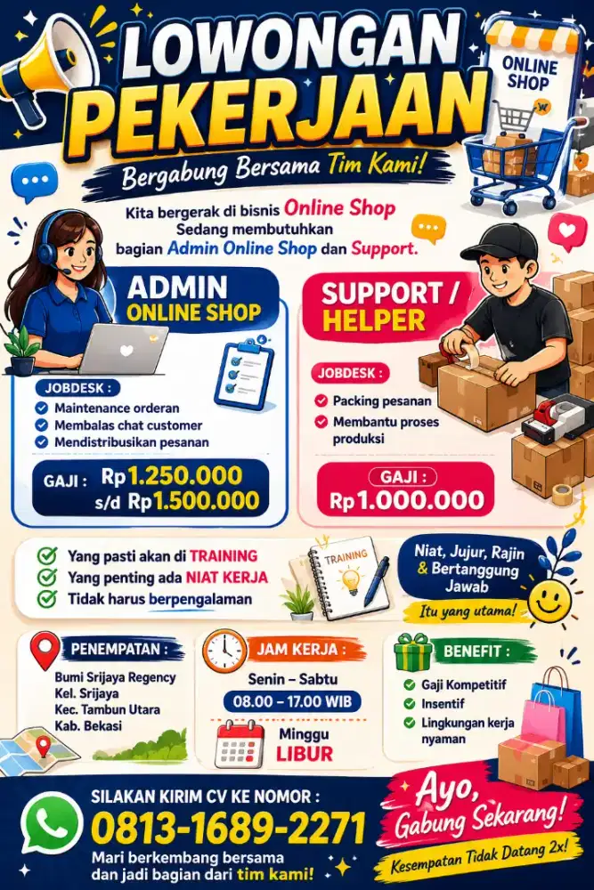 Lowongan Pekerjaan di butuhkan Segera