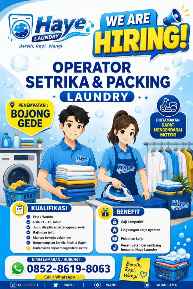 Lowongan Operator Setrika dan Packing