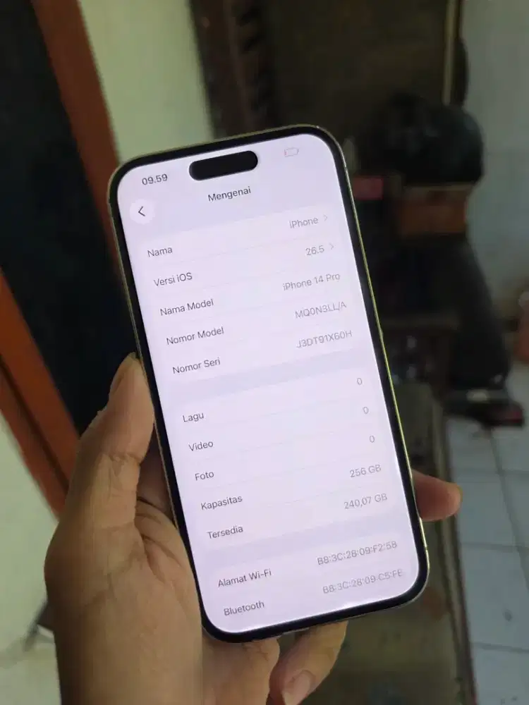 Iphone 14 pro silver 256gb bekas inter