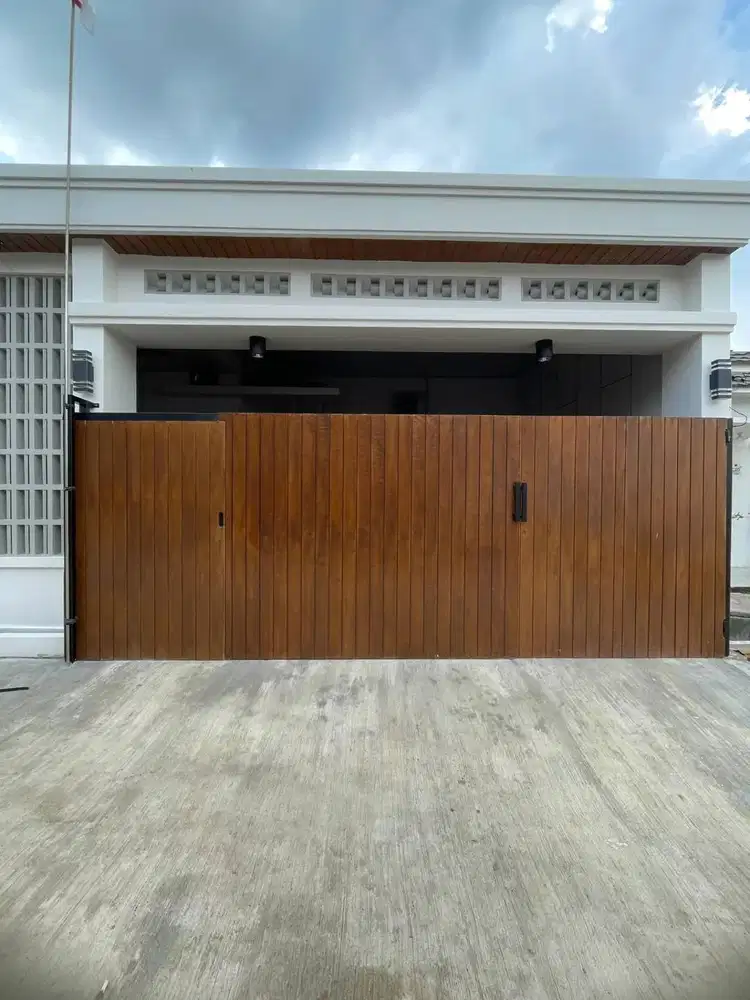 model pagar woodplank minimalis