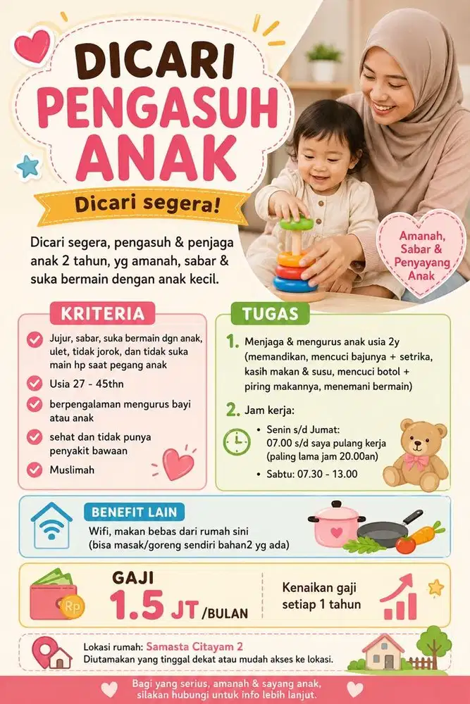 Dicari Pengasuh Anak