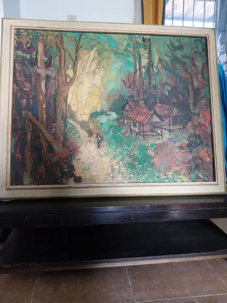 Dijual untuk yang berminat, lima buah lukisan canvas cat minyak