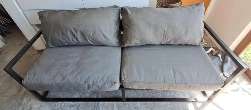 Iron sofa with Sunbrella cushions