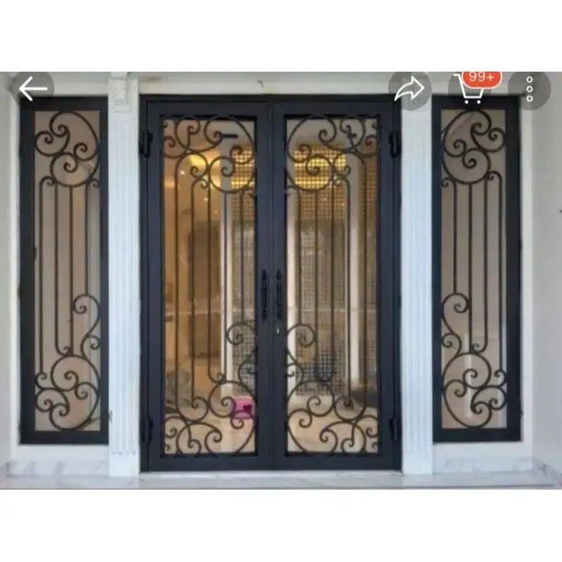 pintu besi tempa ornamen klasik