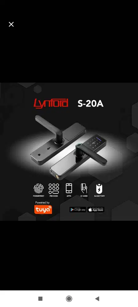 SMART LOCK TYPE S-20A DENGAN APLIKASI TUYA LYNFORD