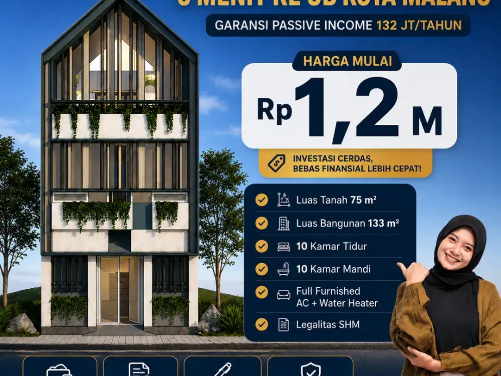 Dijual Kost Malang dekat kampus UIN, UB, UMM 10 Kamar tidur full furnish