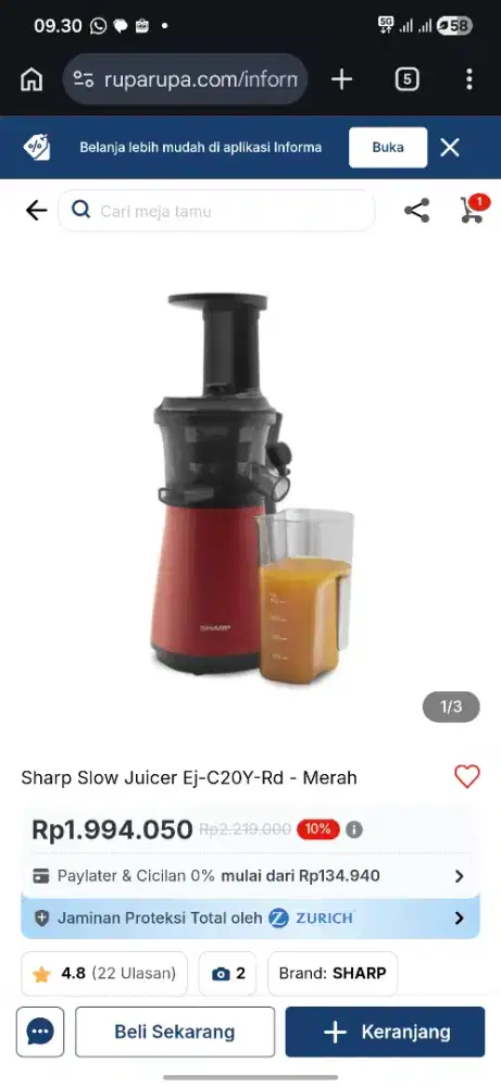 JUICER SHARP EJ-C20RD