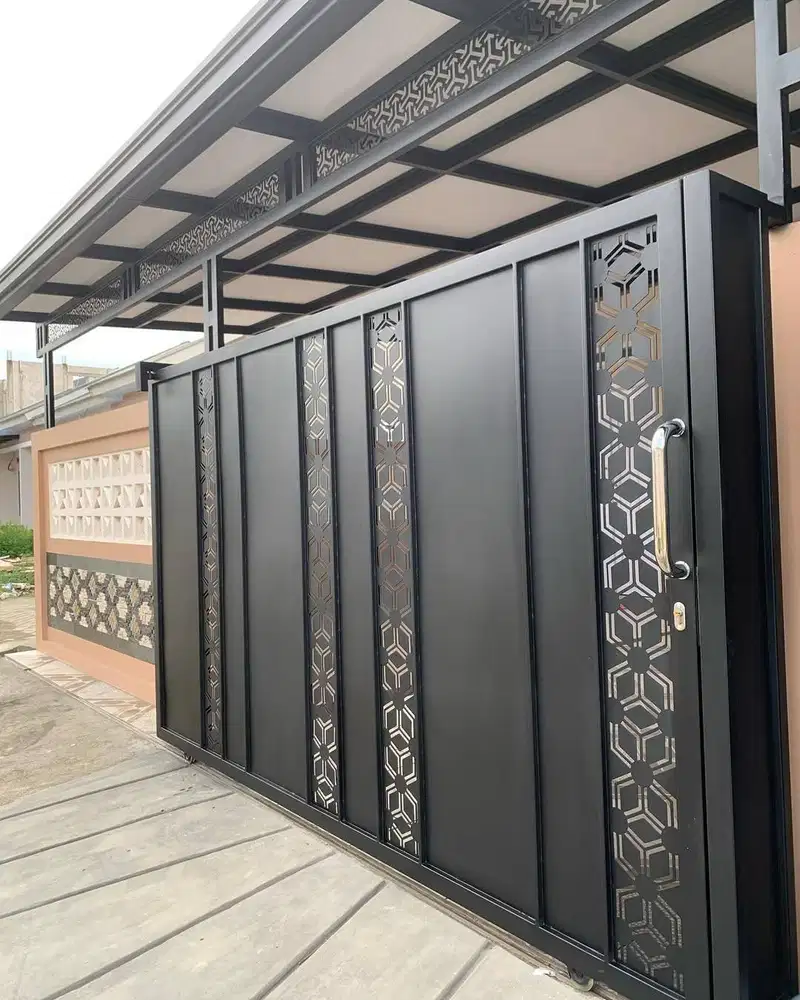 pintu pagar motif laser cutting