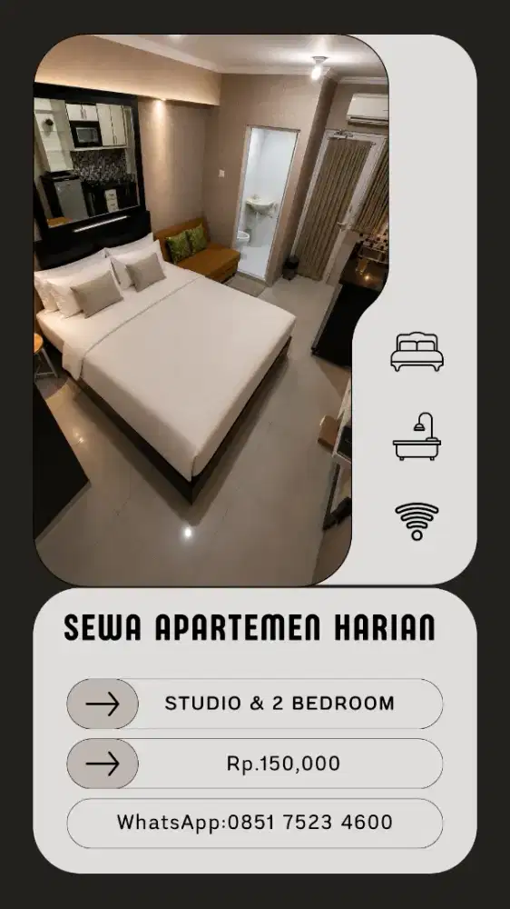 sewa apartemen harian transit green Pramuka city Jakarta pusat