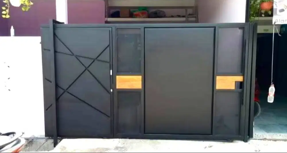 pagar dorong minimalis plat bending