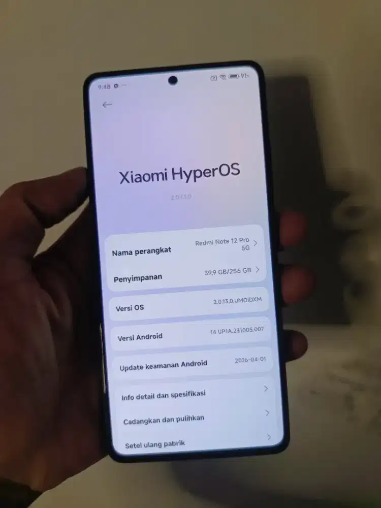 Xiaomi note 12 pro 8/256 5g hp casan