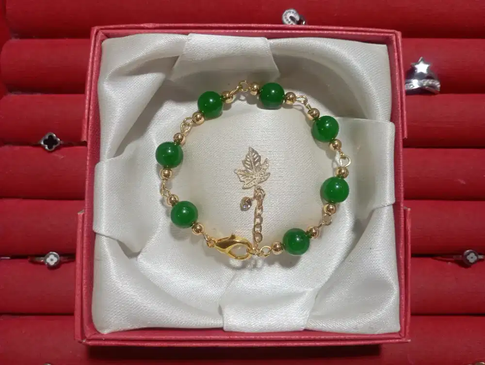 Gelang Kesehatan Hokky GIOK, Batu Asli Grade A Natural Jade China