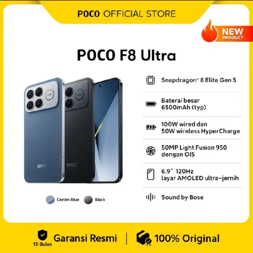 Poco F8 ultra Baru segel garansi resmi 15bln