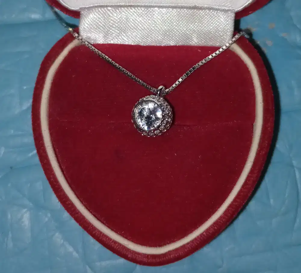 Kalung Swarovski Original Bulat Full Permata / Crystal Circle Pendant