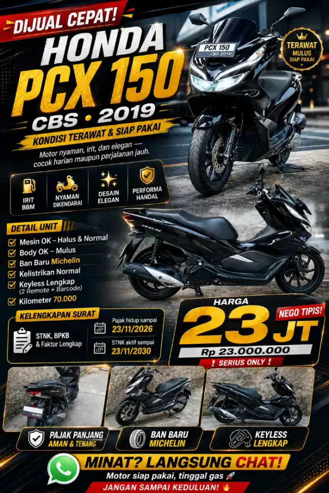 Dijual cepat - HONDA PCX CBS 2019