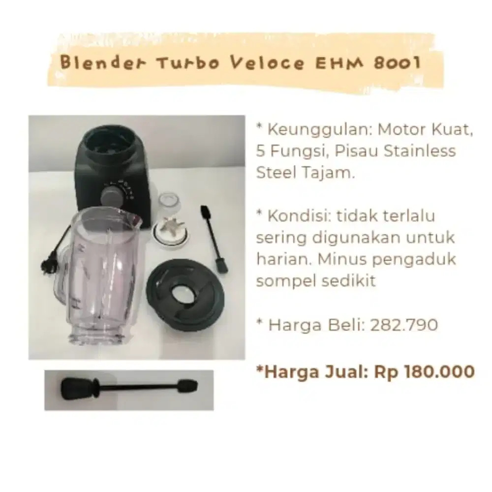 Blender Turbo Veloce EHM 8001