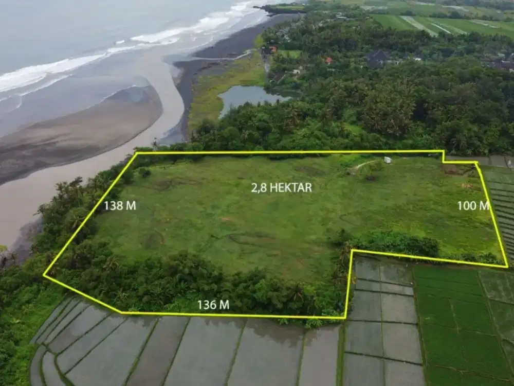 Dijual Tanah Beachfront Premium 272 Are di Kelating Tabanan dengan Zona Pariwisata dan Sunset View