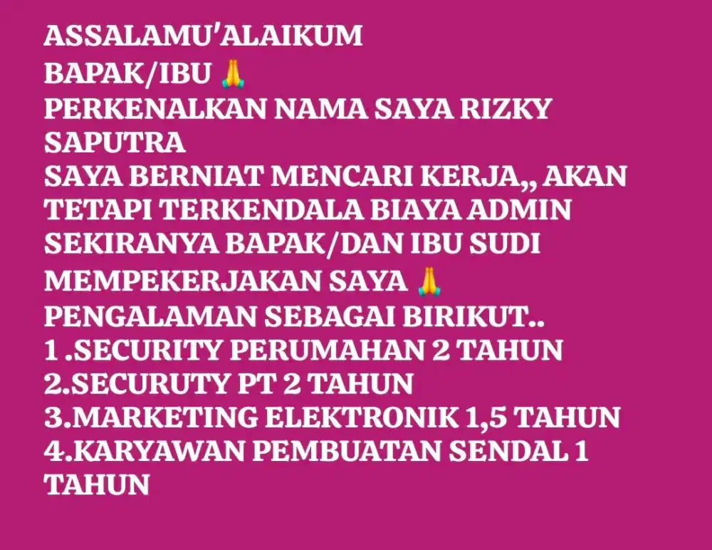 CARI  PEKERJAAN