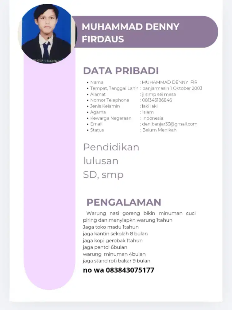 Mencari gawian gaji nya perhari dan libur seminggu 1x