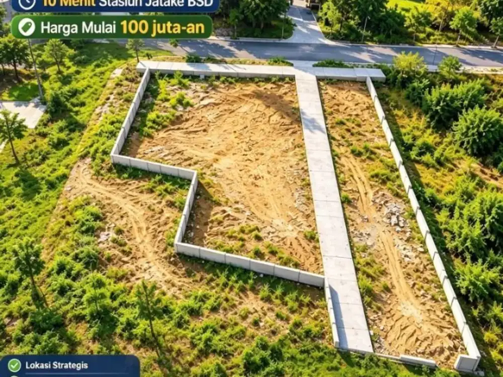 Tanah Murah Cisauk 1 Juta-an/m2 Dekat Stasiun Jatake BSD