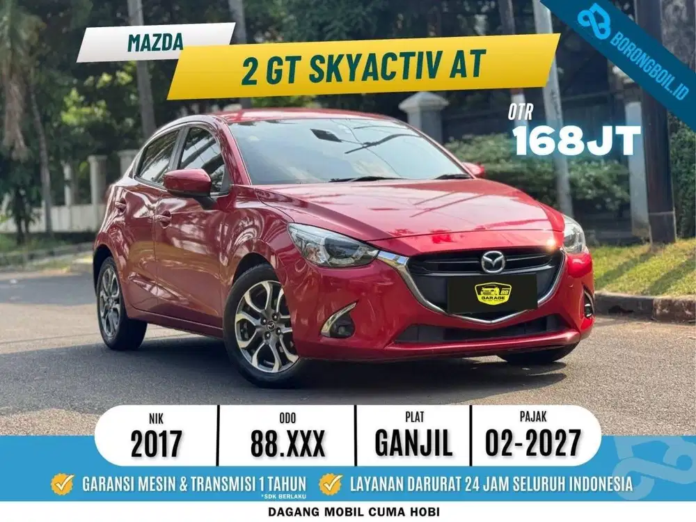 MAZDA 2 GT SKYACTIVE AT 2017 MERAH FAVORIT
