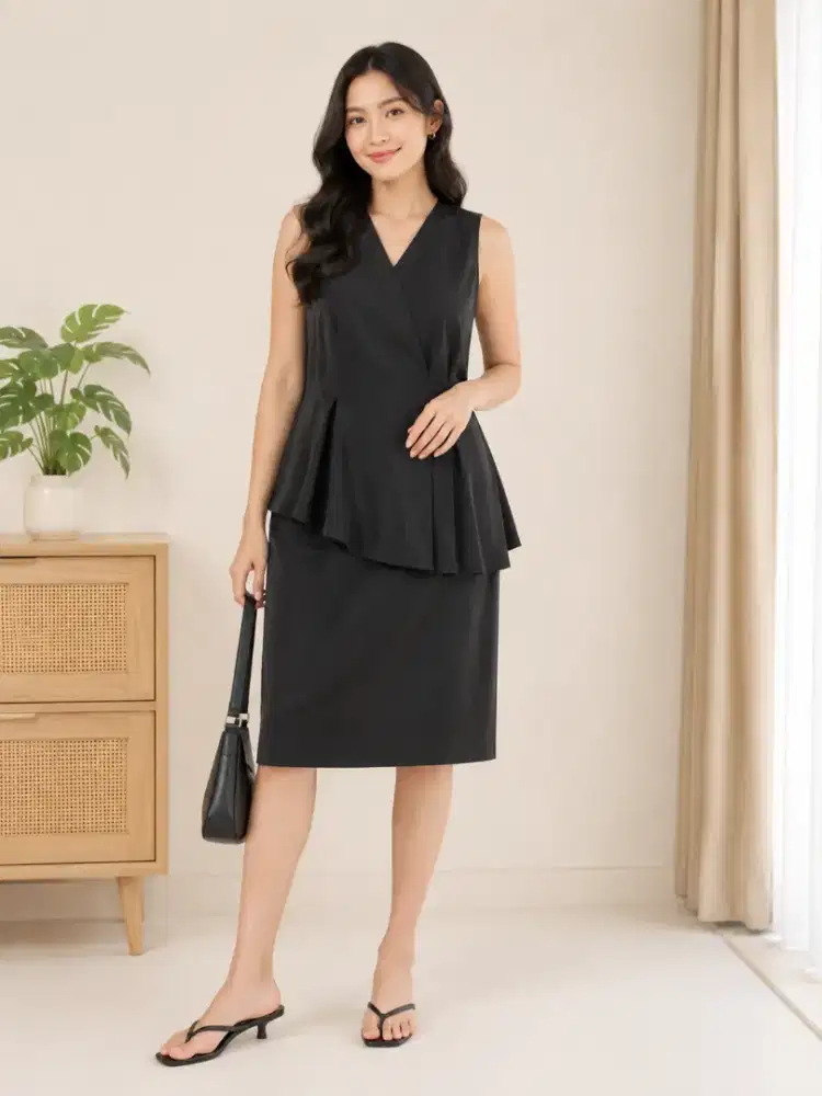 Dress hitam peplum