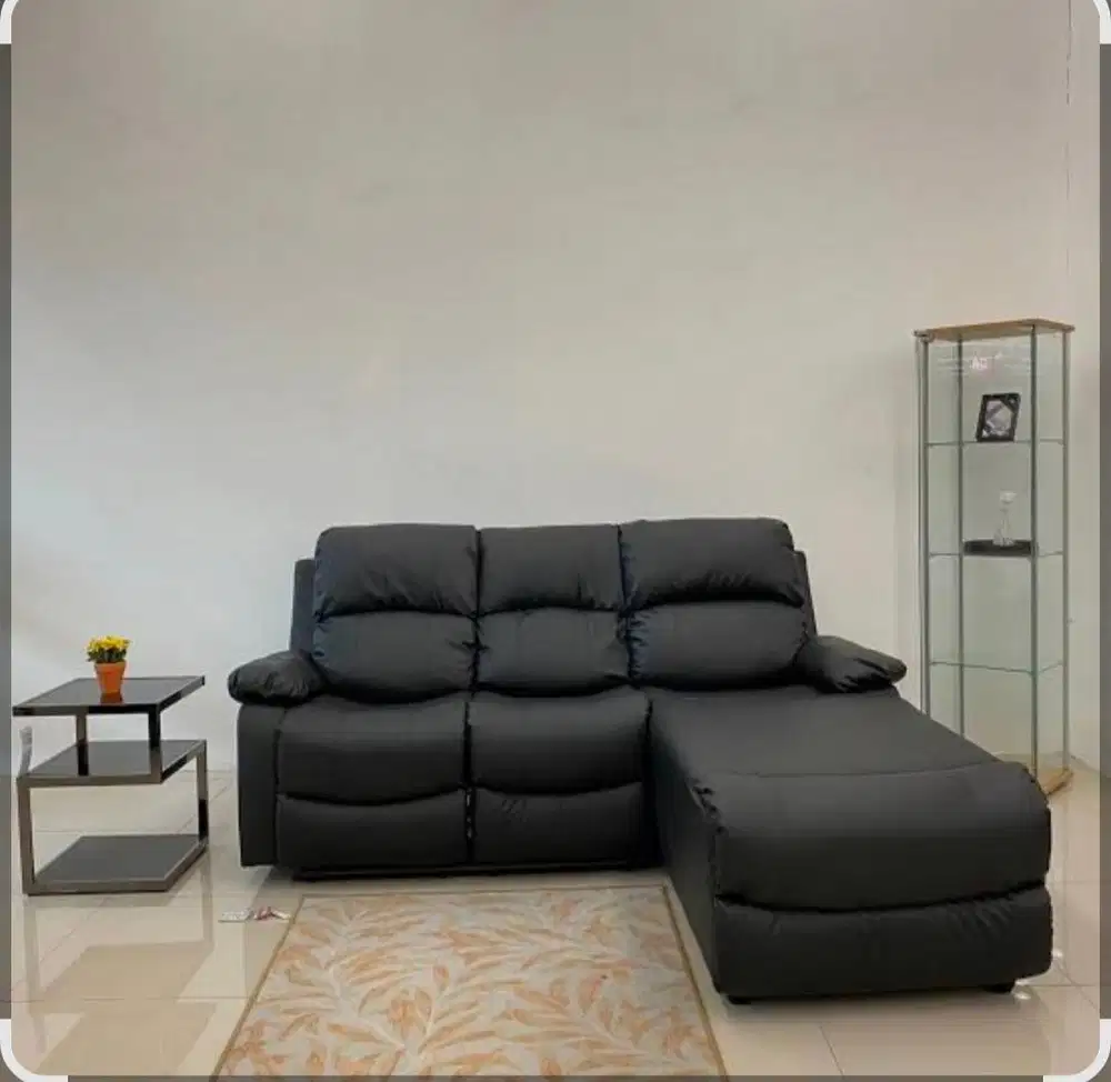 Sofa L Liverton Leather Black