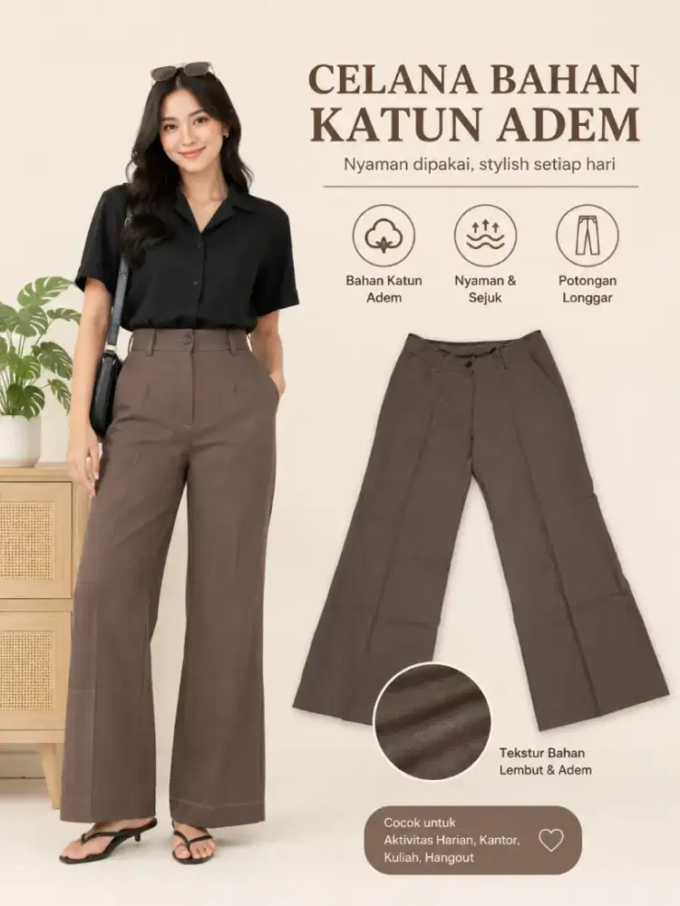 Celana kulot coklat