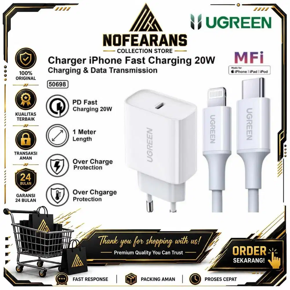 CHARGER UGREEN SET LIGHTNING PD 20W