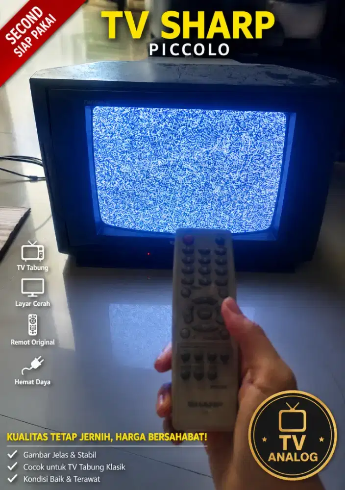 Tv sharp 14 in picolo, analog belum ada stb. Ori, ga pernah servis.