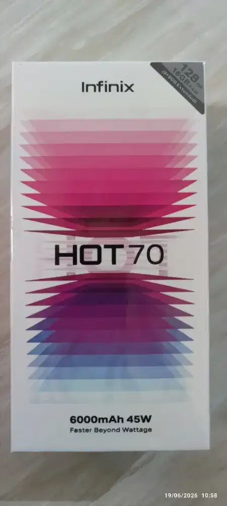 Indinix hot 70 baru, ram 8 + 8gb / 128 warna hitam