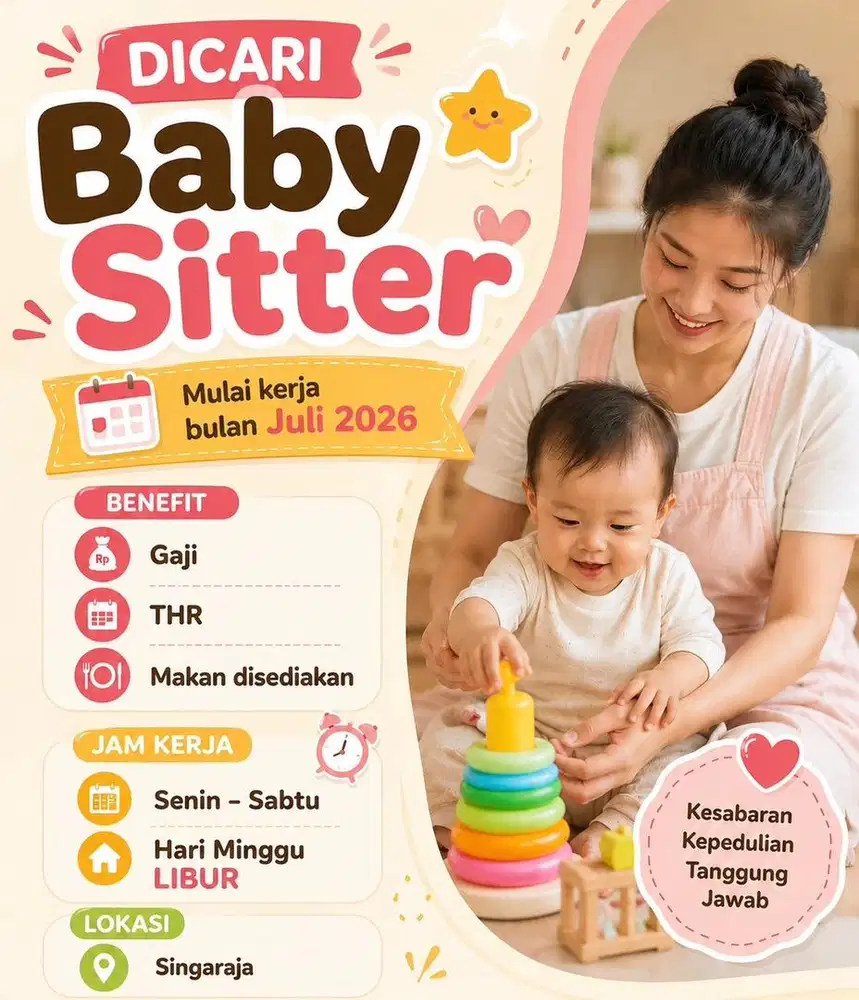 LOKER : BABYSITTER / PENGASUH BAYI