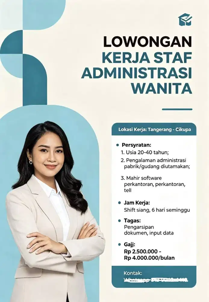 Lowongan Pekerjaan Staff Administrasi Wanita Pabrik/Gudang Secepatnya
