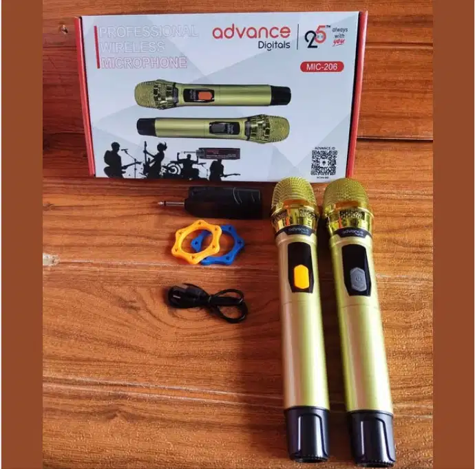 Mic Wireless Microphone Double Advance MIC-206