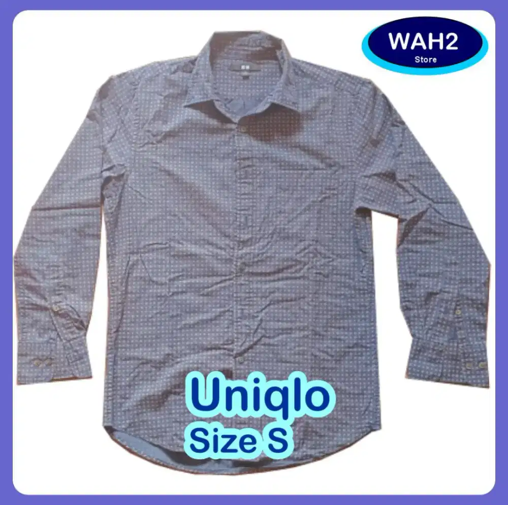 Paket Isi 2  Kemeja Pria ukuran S Merk Uniqlo dan Executive