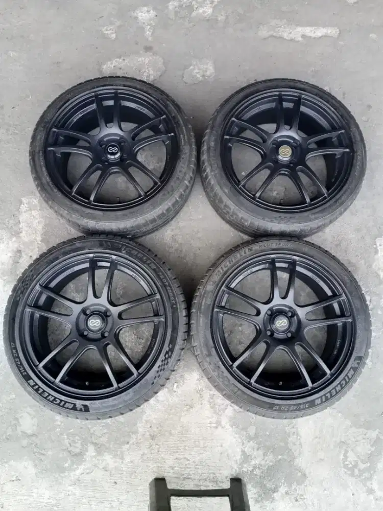 Velg enkei tuning original sc24 r17 4x100 lbr7 et40 ban michelin