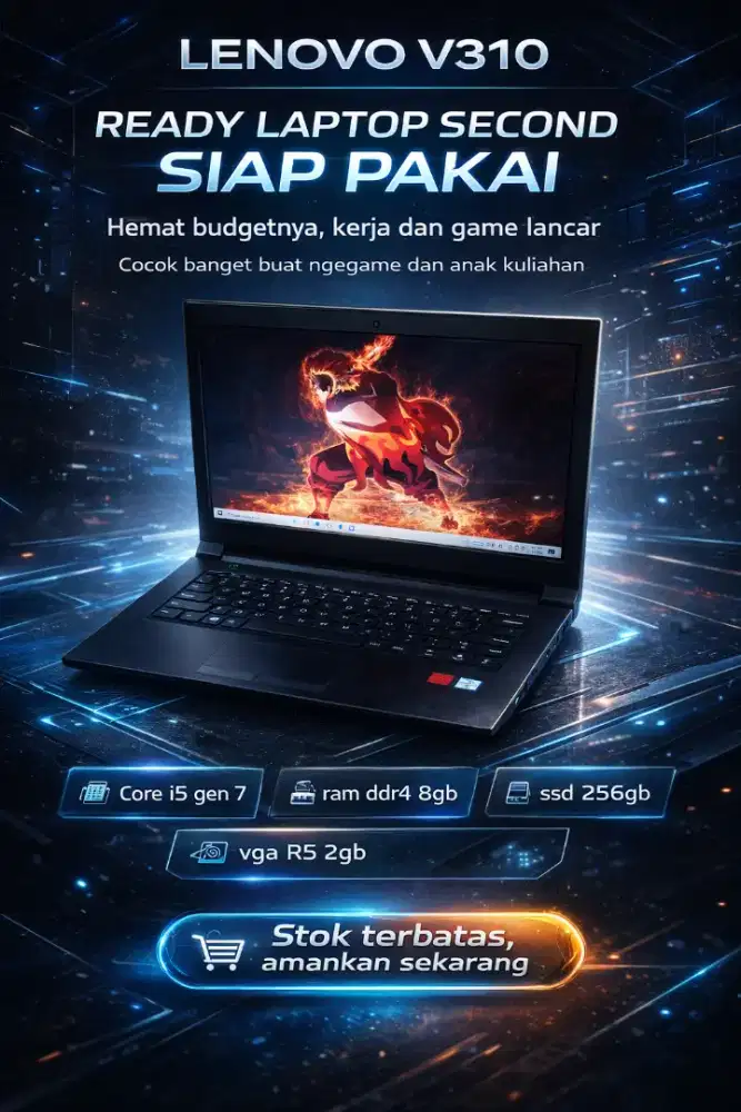 LEPTOP LENOVO SECOND RAM 8GB GAME ASIK