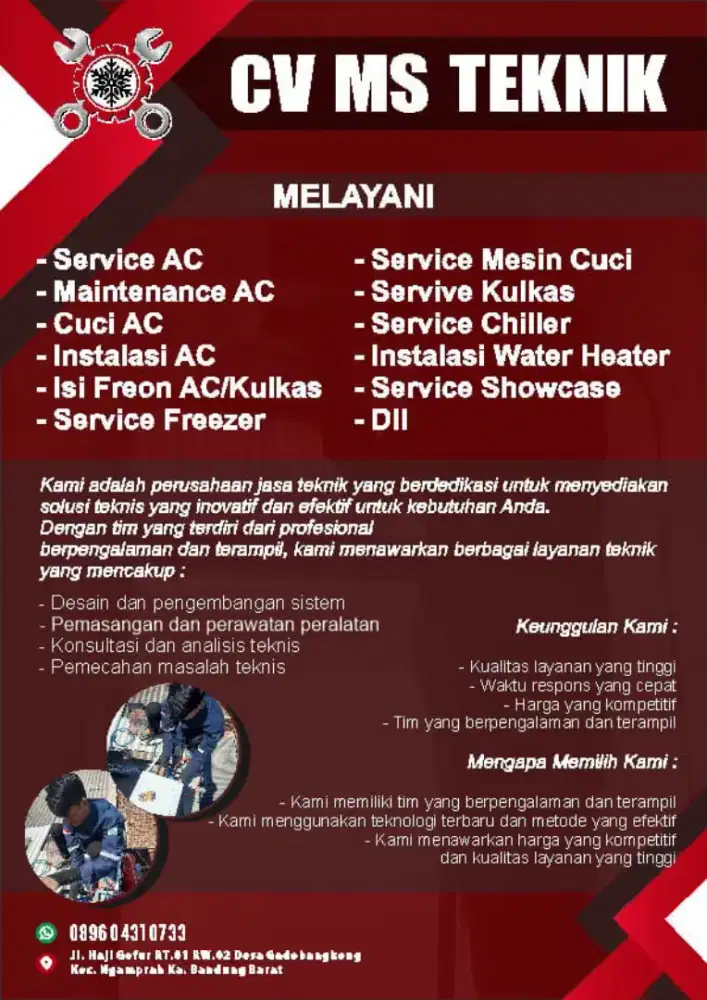 service ac, kulkas, nesin cuci, frezzer, showcase