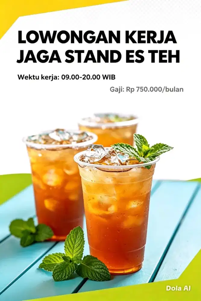 Dibutuhkan crew cewe outlet es teh, anak sekolah boleh
