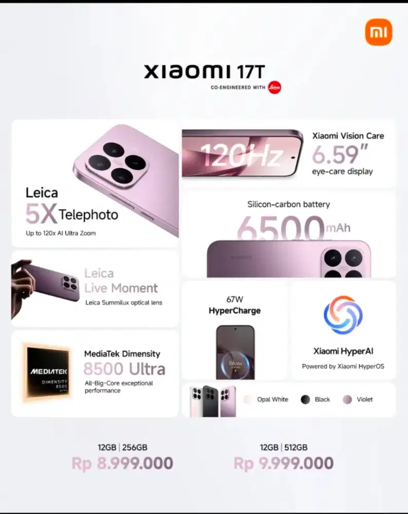 Xiaomi 17t cicilan 0%
