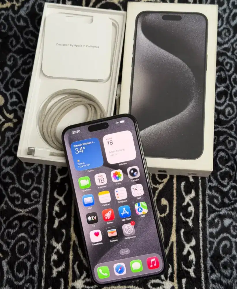 Iphone 15 Pro Max 256GB Fullset Original Mulus Sehat Ex Digimap