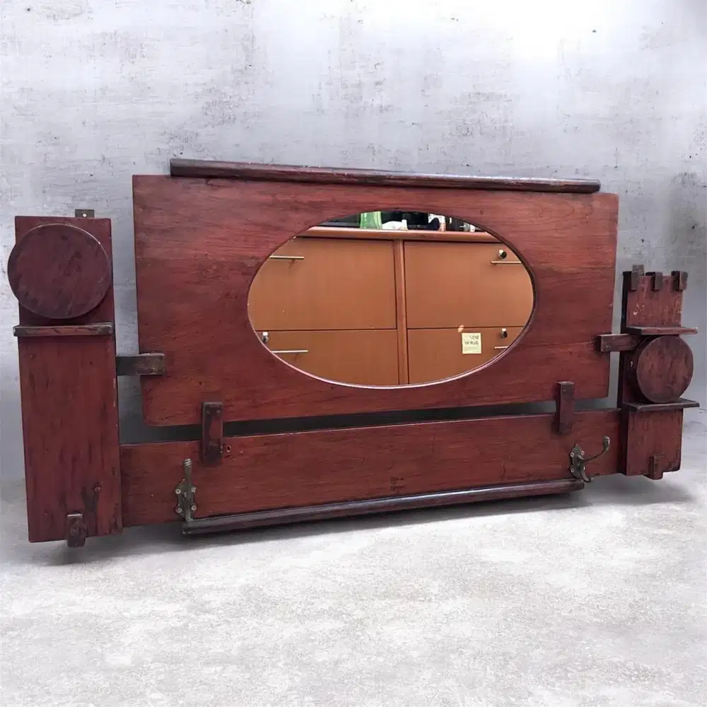 Vintage Cermin Dinding Kayu Jati  model hall-rack