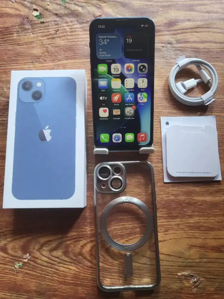 Iphone 13 mini 128gb blue inter fullset mulus normal all operator